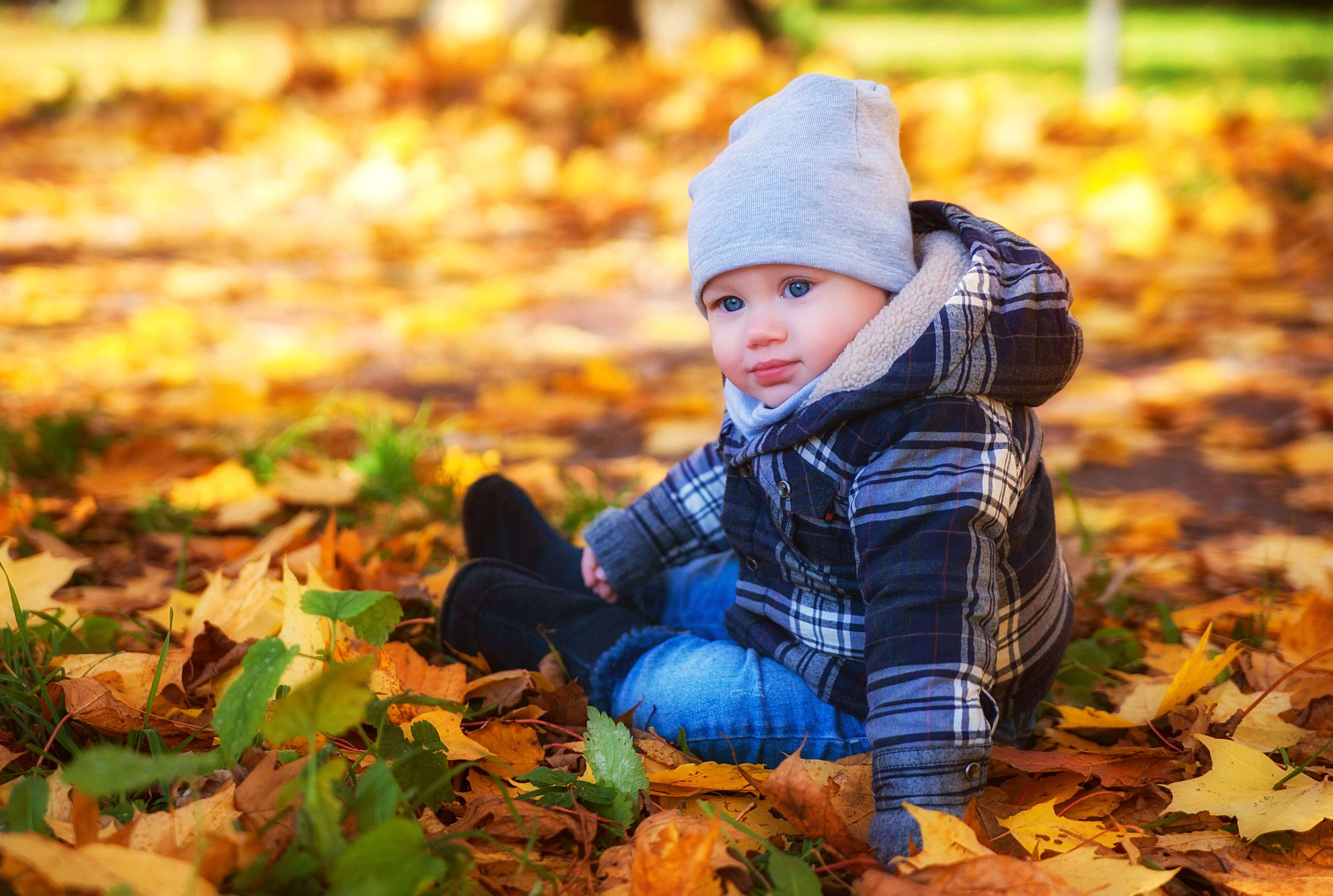 Осенняя фотосессия 3 месяца ребенку